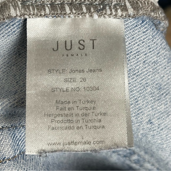 JUST Female Blue Frayed Hem Jones Jeans Size 26 - Picture 6 of 11